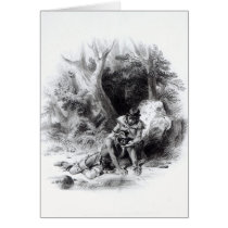 Illustration from 'The Last of the Mohicans' Greeting Card