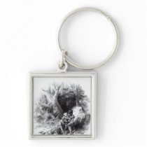Illustration from 'The Last of the Mohicans' Key Chain