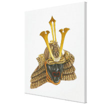 Illustration of 16th century samurai helmet canvas prints