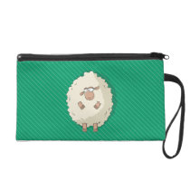Illustration of a cute and funny giant sheep bagettes bags