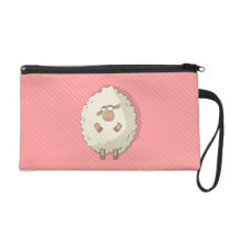 Illustration of a cute and funny giant sheep bagettes bags