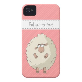 Illustration of a cute and funny giant sheep iphone 4 cover