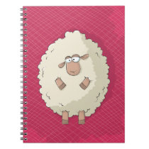 Illustration of a cute and funny giant sheep notebooks