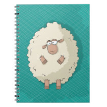Illustration of a cute and funny giant sheep notebooks