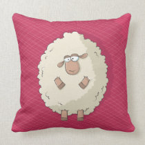Illustration of a cute and funny giant sheep pillows
