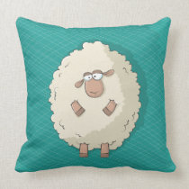 Illustration of a cute and funny giant sheep pillows