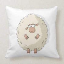 Illustration of a cute and funny giant sheep pillows