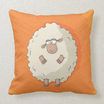 Illustration of a cute and funny giant sheep pillows