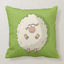 Illustration of a cute and funny giant sheep pillows