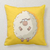 Illustration of a cute and funny giant sheep pillows