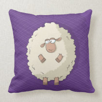 Illustration of a cute and funny giant sheep pillows
