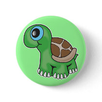 Illustration of a Cute Baby Turtle Pinback Button