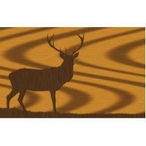Illustration Of A Deer In Walnut On Oak Background photo sculptures