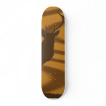Illustration Of A Deer In Walnut On Oak Background skateboards by lifesphere Illustration Of A Deer In Walnut On Oak Background skateboards