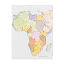 Illustration of African territories and states Postcard