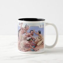 Illustration of American Indians attacking Mug
