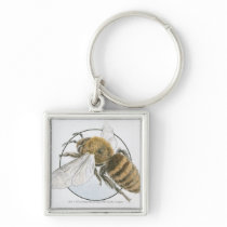 Illustration of European Honey Bee Key Chain
