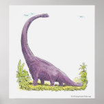 Illustration of Giraffatitan dinosaur Poster