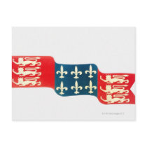 Illustration of Hundred Years War Flag with Postcards
