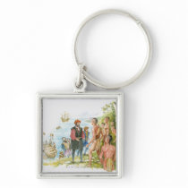 Illustration of Jacques Cartier conversing with Keychain