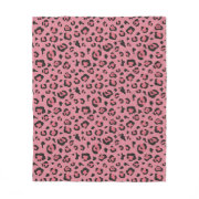 Illustration of Leopard Pink Animal Fleece Blanket