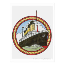 Illustration of Titanic Postcard