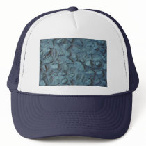 Illustrative Blue painted rock stucco Mesh Hats