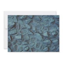 Illustrative Blue painted rock stucco Invite