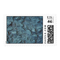 Illustrative Blue painted rock stucco Postage Stamps