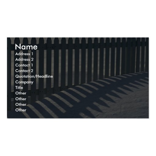 Illustrative Fence and shadow Business Card Templates
