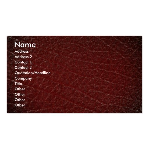 Illustrative Red leather texture Business Card Template