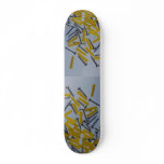 Illustrative Screws and yellow plugs Skate Deck