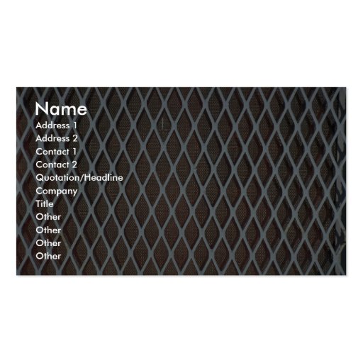 Illustrative White metal grill Business Card (front side)