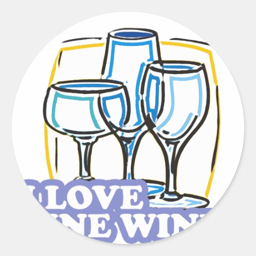 ILoveFineWine Round Sticker