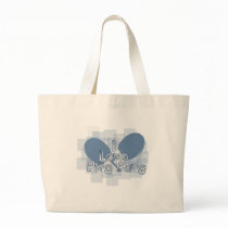 ILovePingPong Faded Blue Paddles Tote Bags