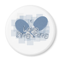ILovePingPong Faded Blue Paddles Refrigerator Magnets