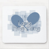 ILovePingPong Faded Blue Paddles Mousepad
