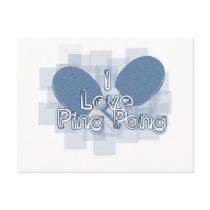ILovePingPong Faded Blue Paddles Postcard