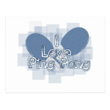 ILovePingPong Faded Blue Paddles Postcard