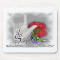 ILY asl Mouse Pad mousepads by DEAFmirror ILY asl Mouse Pad mousepads