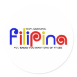 I'm 100% Genuine Filipina Black Stickers