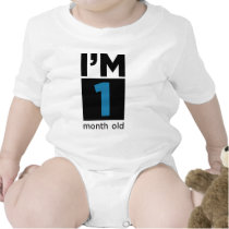 I'm 1 Month Old Blue t-shirts
