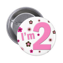 "I'm 2" Pink & Brown Flowers