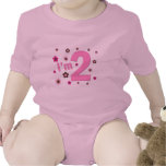 "I'm 2" Pink & Brown Flowers Tshirt
