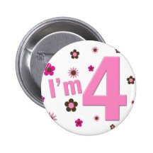 I'm 4 Pink & Brown Flowers