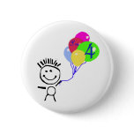 I'm 4 Stick Figure Button