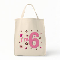 I'm 6 Pink And Brown Flowers bags