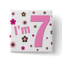 I'm 7 Pink And Brown Flowers