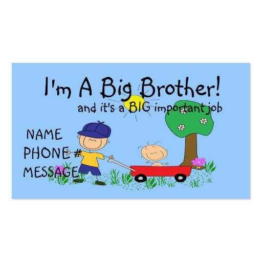 I'm A Big Brother Calling Card Business Card (front side)