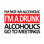 I'm A Drunk - Red Postcard